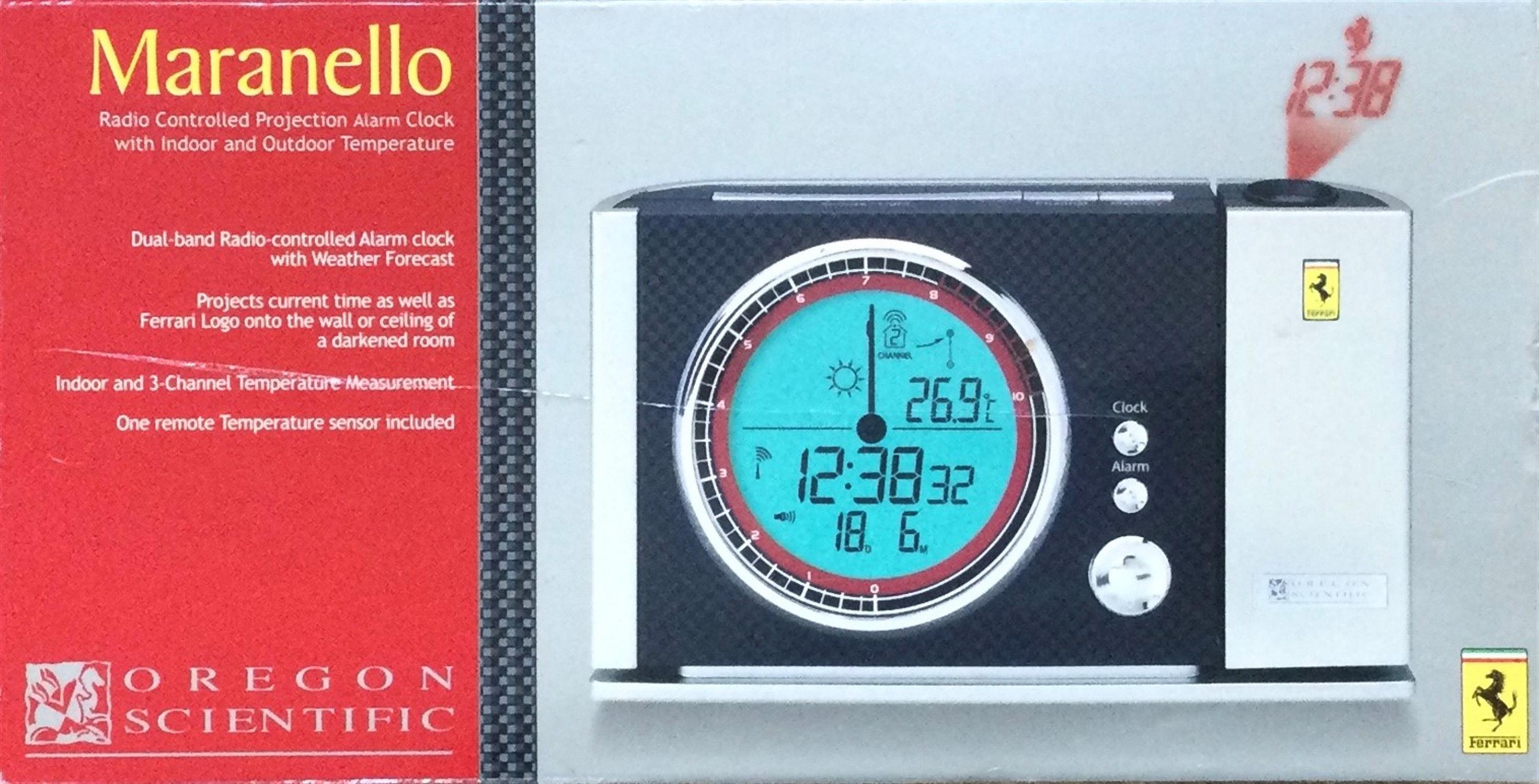 A Rare Maranello Ferrari-Badged Radio Controlled Projection Alarm Clock with Weather Forecast