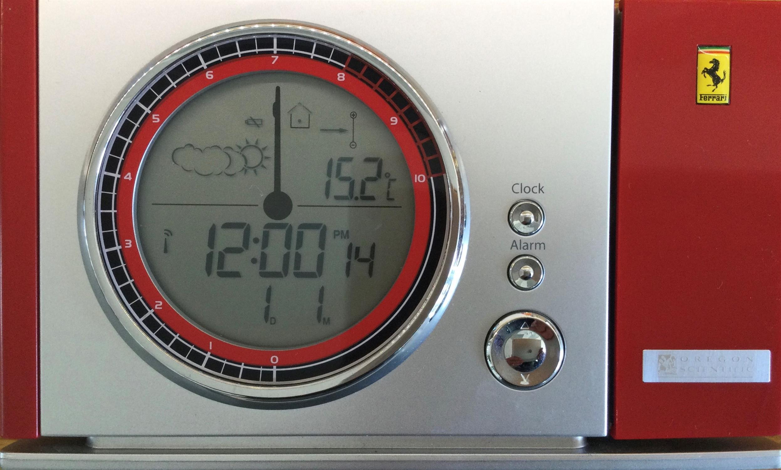 A Rare Maranello Ferrari-Badged Radio Controlled Projection Alarm Clock with Weather Forecast