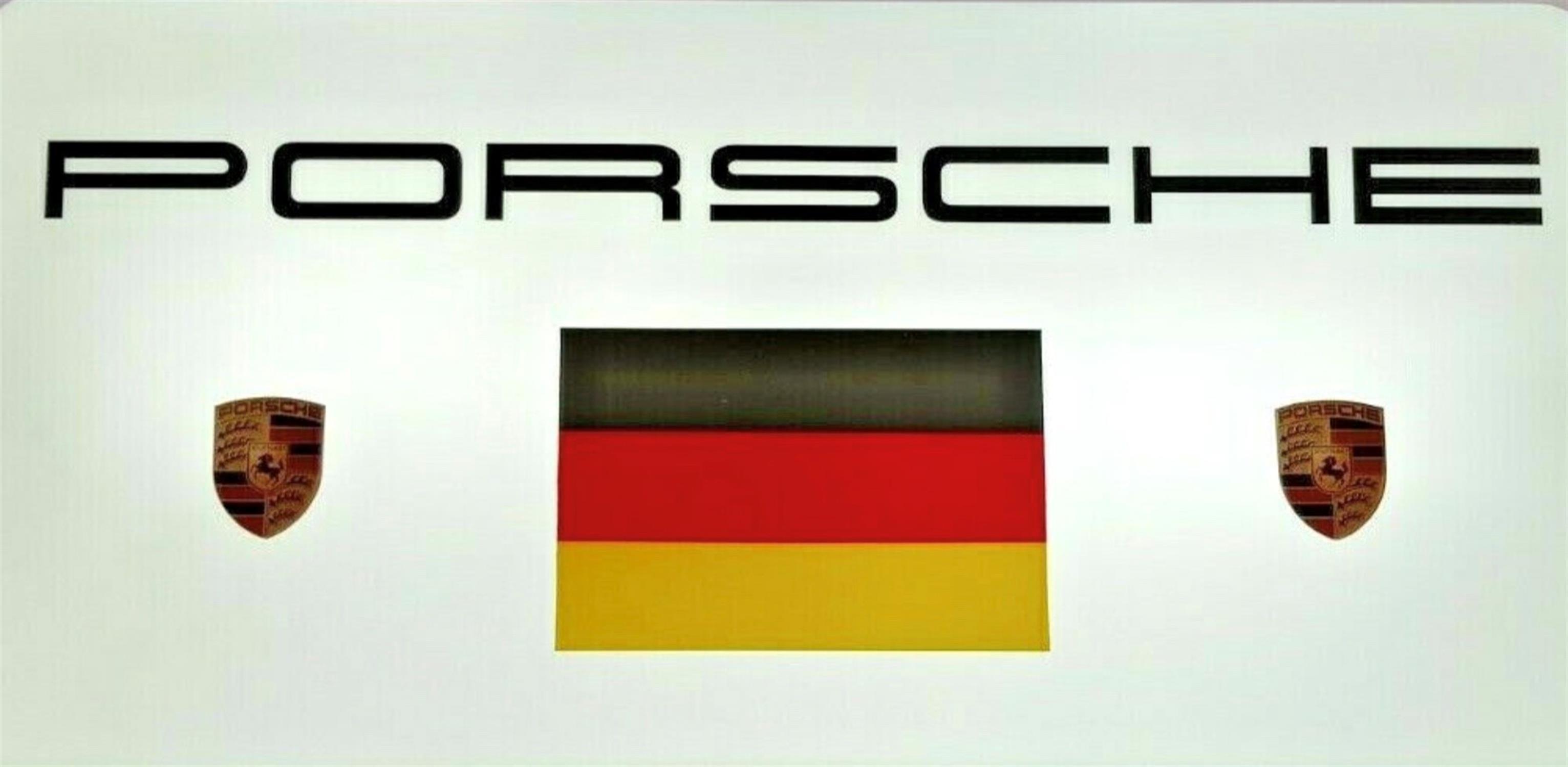 A Very Rare and Original Eighties Porsche Dealership Illuminated Hanging Aluminium Box Sign