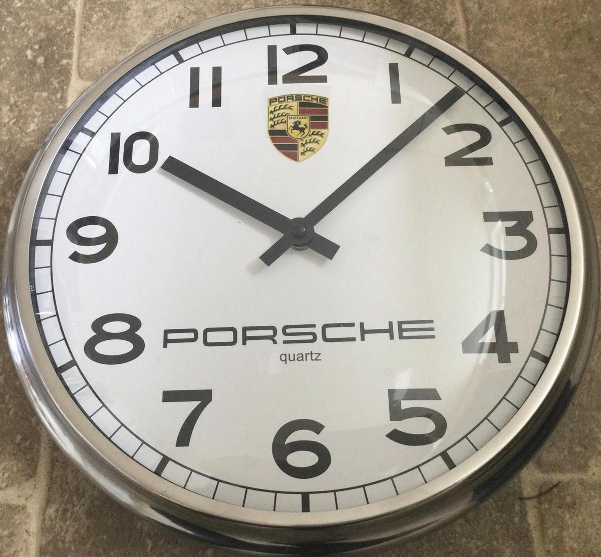 White-Faced Porsche Wall Clock