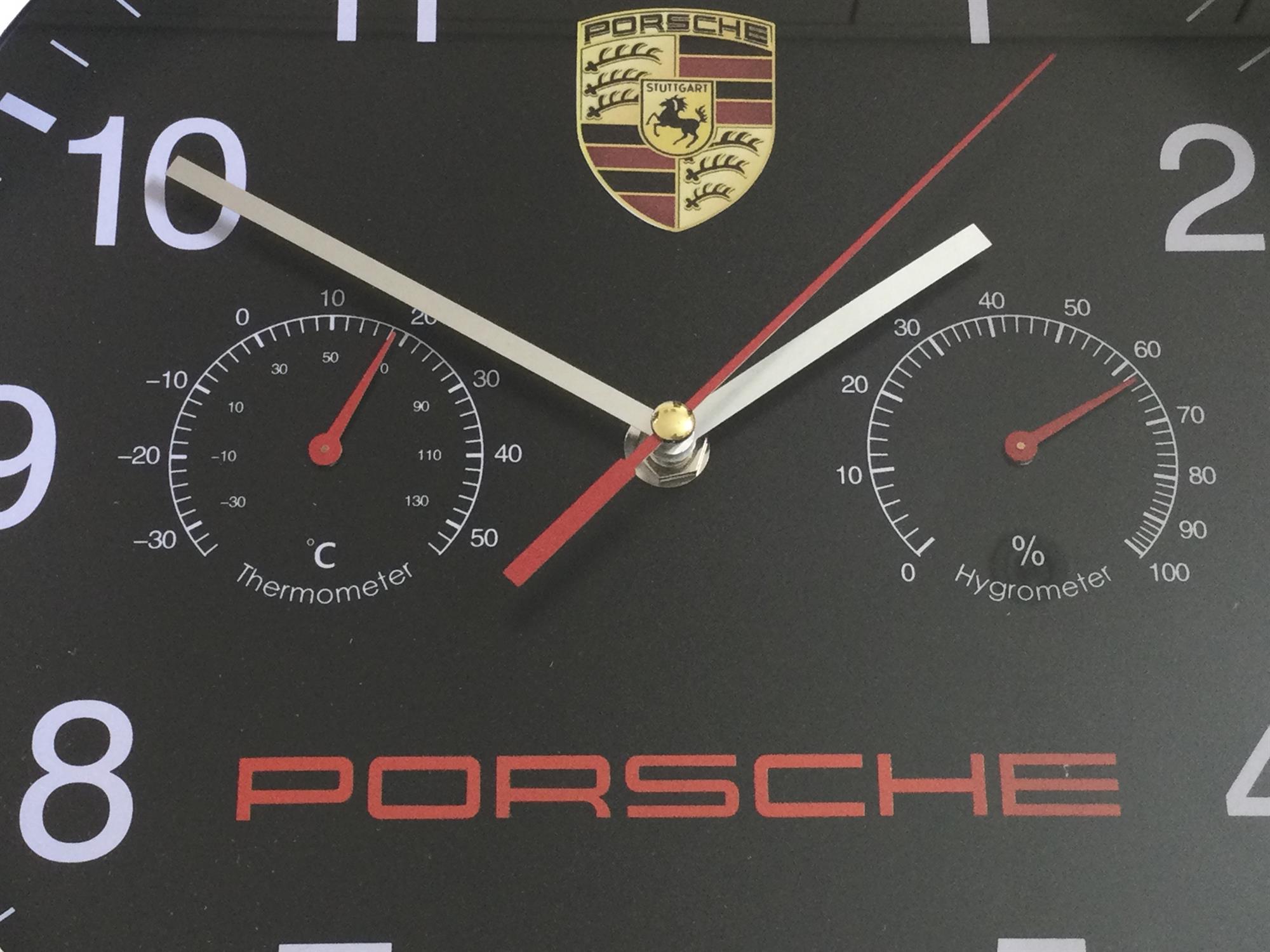 Black-Faced Porsche Wall Clock