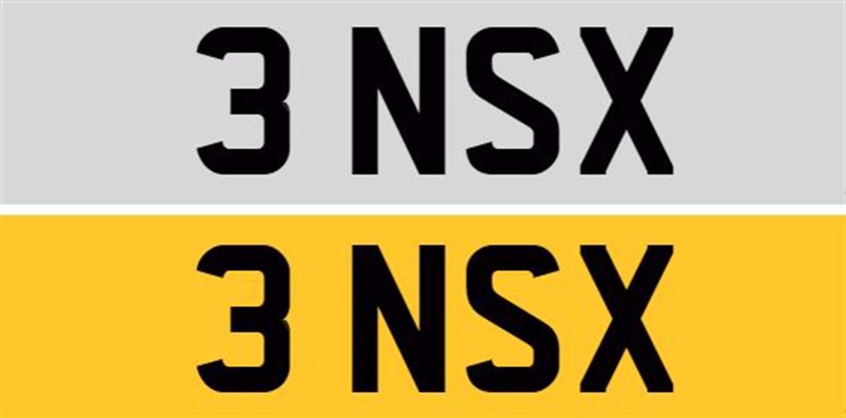 Registration Number 3 NSX and Custom-Made Number Plates