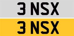 Registration Number 3 NSX and Custom-Made Number Plates