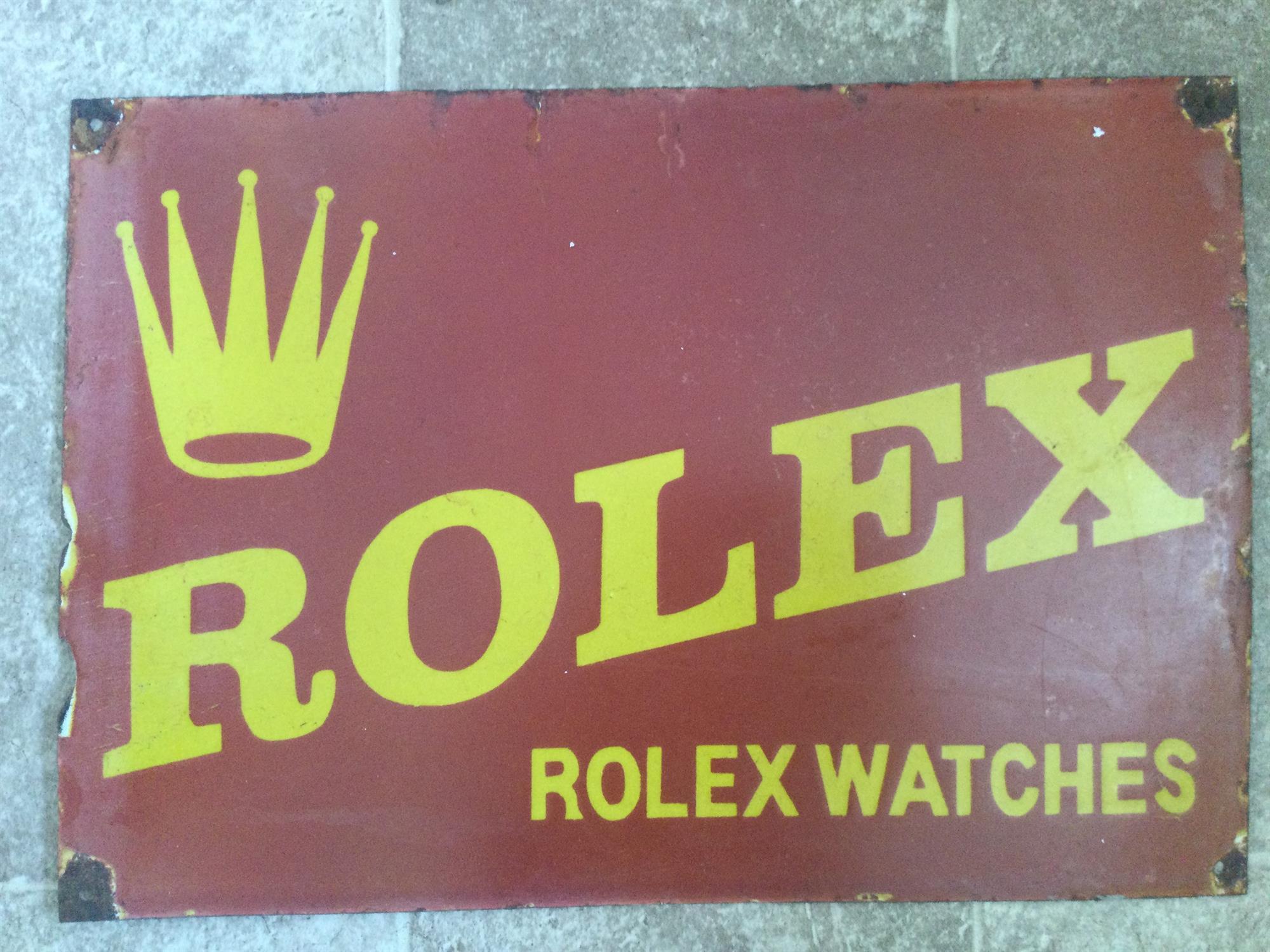 Tin-Plate Enamelled Rolex Advertising Sign