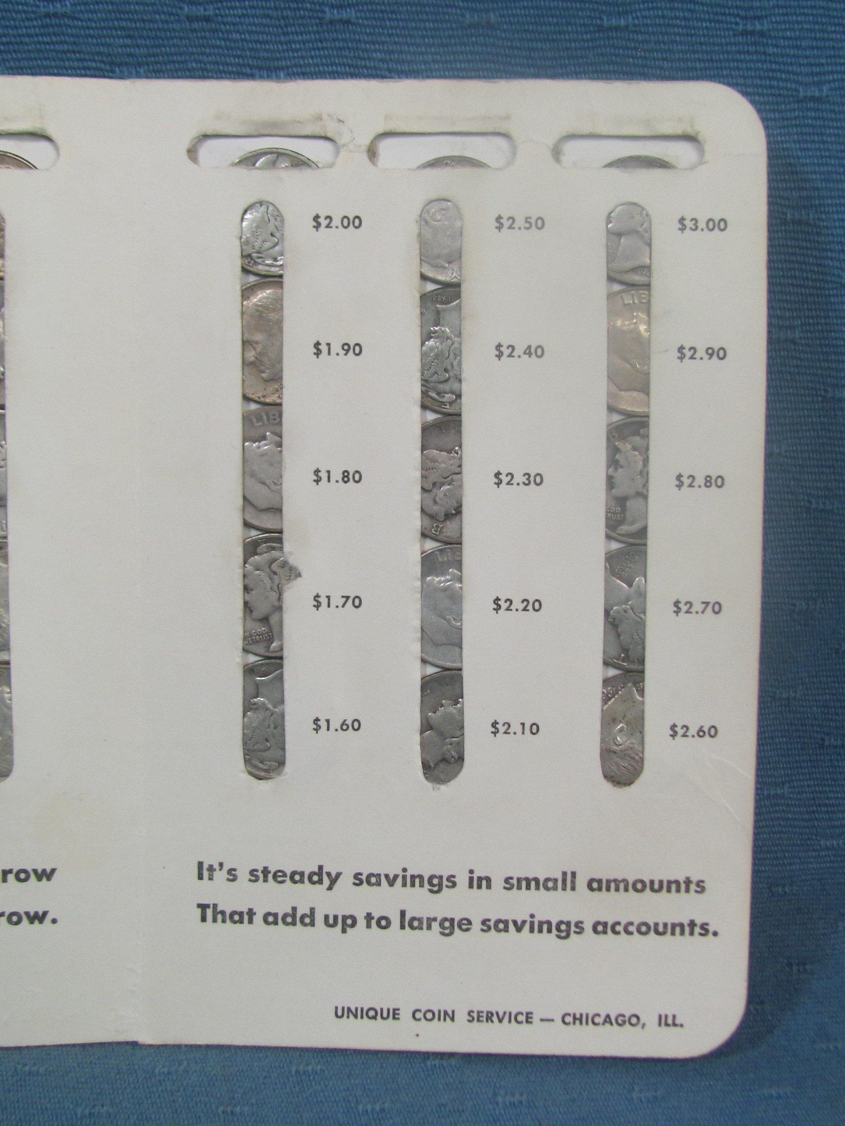 Old Northwest Bank Dime Saver Book - all silver, variety of dates - 90% Silver