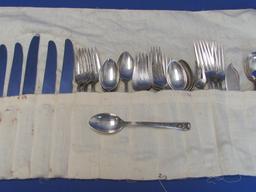 38 Piece Sterling Silver Flatware Set – Windsor Rose by Watson – Circa 1940