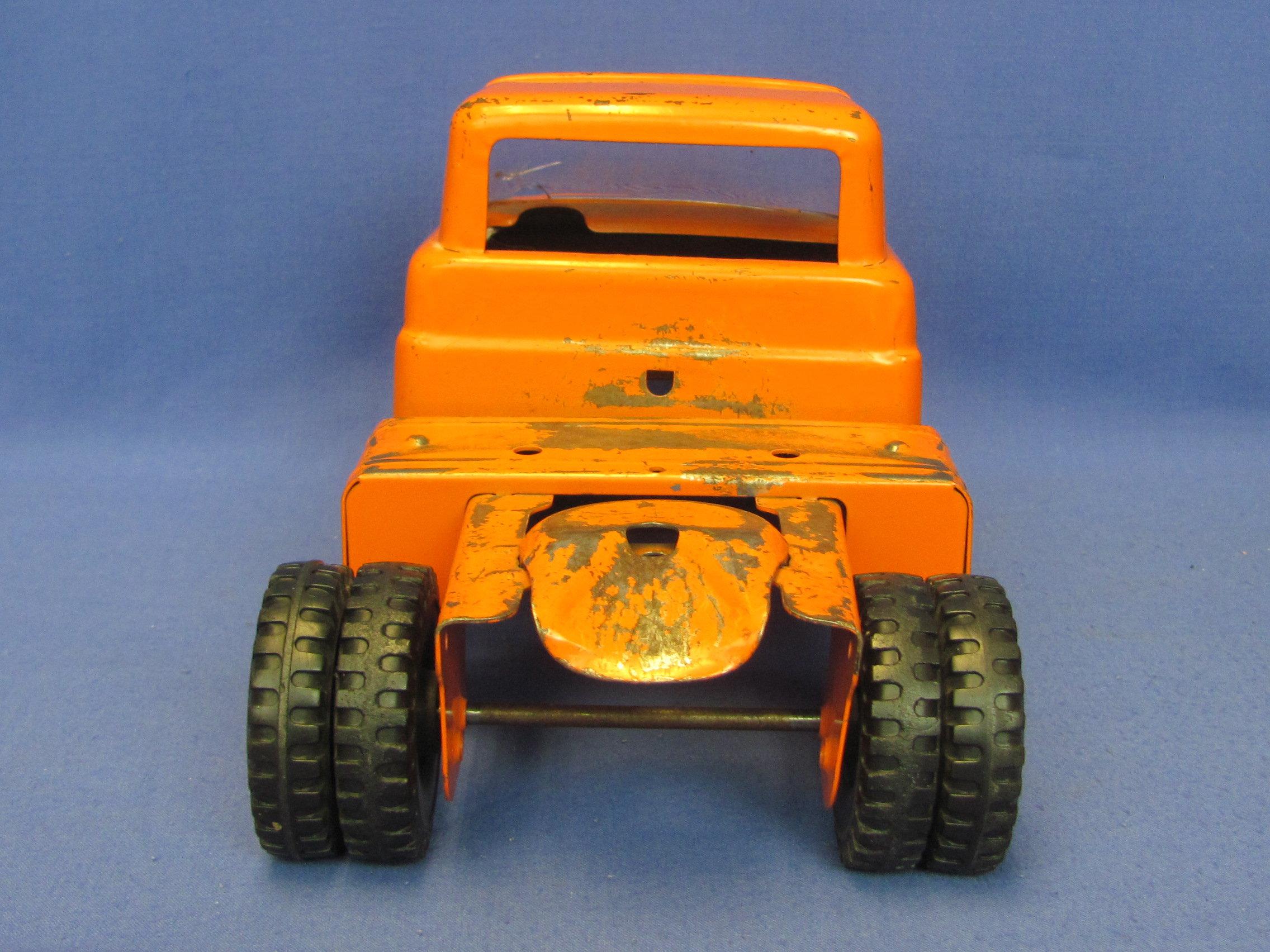 Vintage Tonka Allied Van Lines – Truck & Van – Pressed Steel – Orange – 23 3/4” long