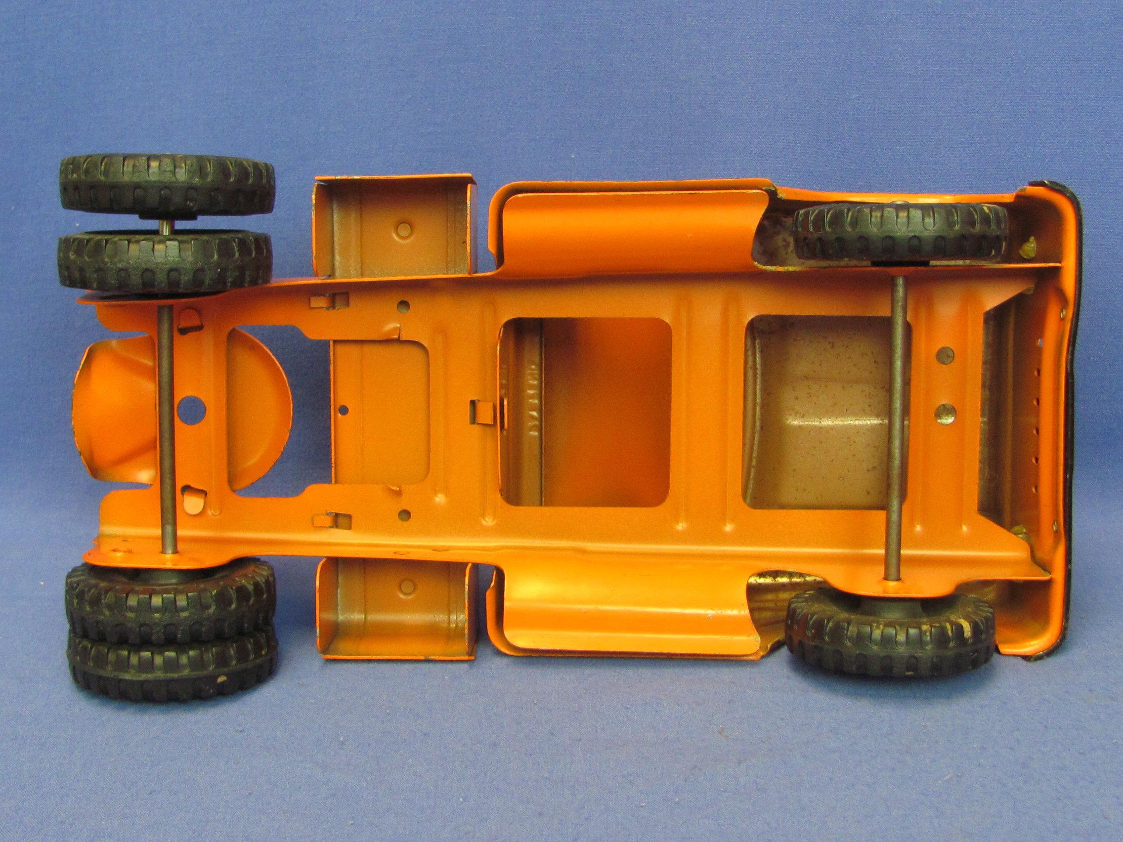 Vintage Tonka Allied Van Lines – Truck & Van – Pressed Steel – Orange – 23 3/4” long