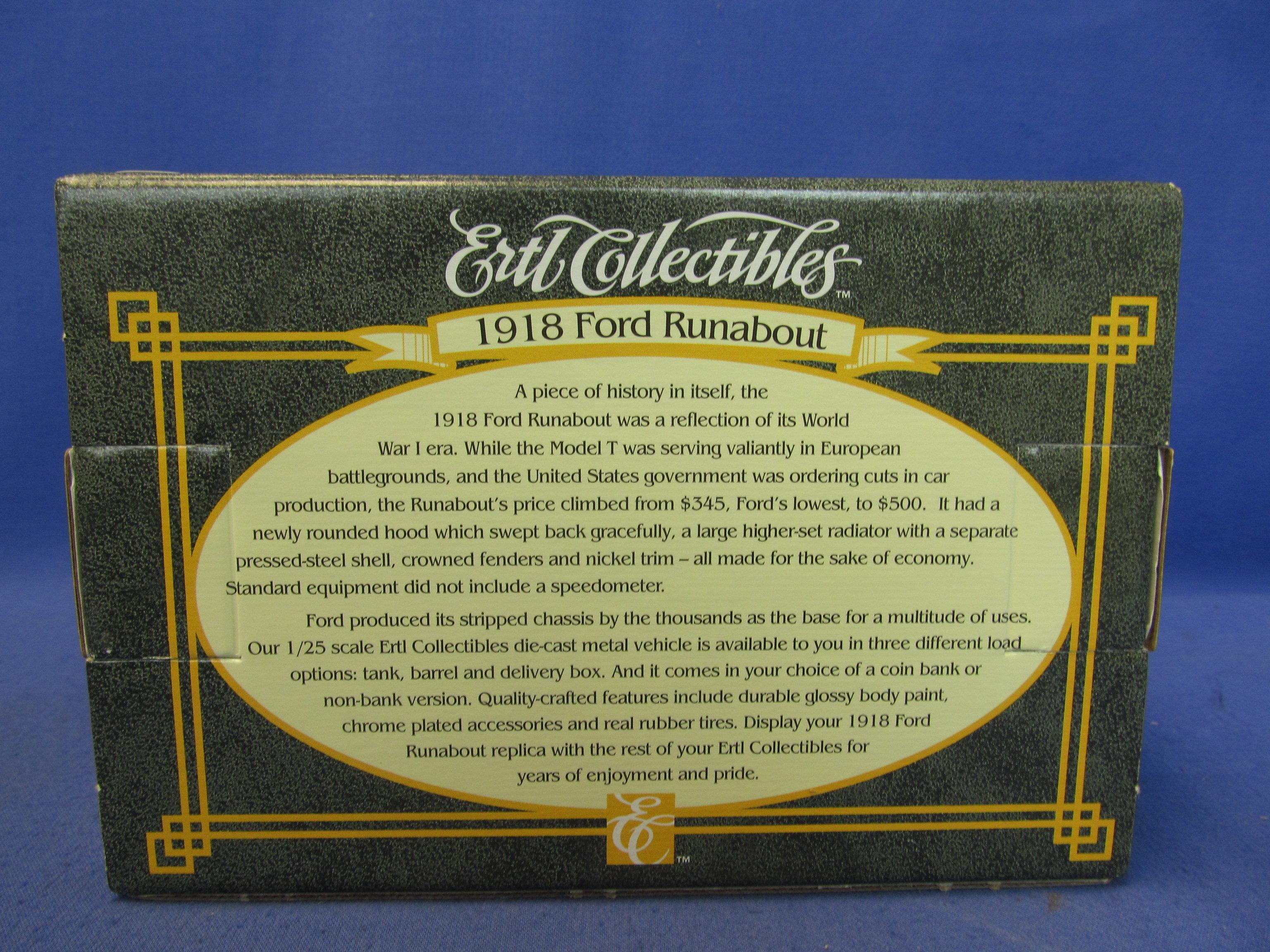 Ertl Collectibles 1918 Ford Runabout Die Cast Metal Vehicle – 1995 – Fleet Farm Anniversary  – NIB