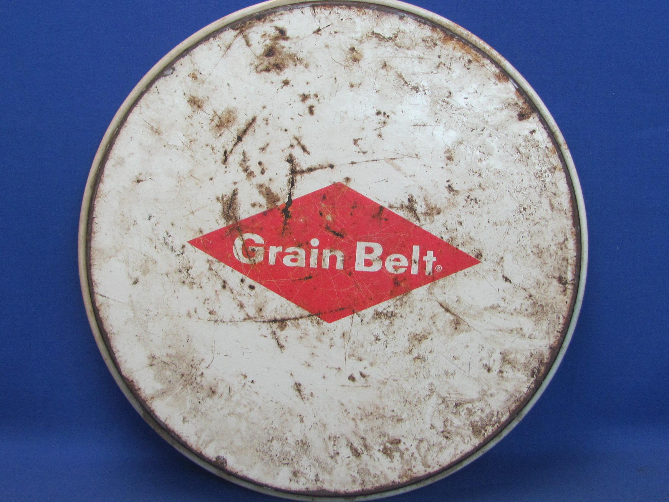 Round Grain Belt Beer Tray – 13 1/4” in diameter - “The wonderful water of Diamond Wells makes