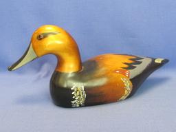 Painted Wood duck Decoy/Figurine – 15” long – No name or maker