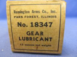 Remington Arms Co., Inc. Park Forest, Illinois No. 18347 Gear Lubricant 12 Oz. Net Weight