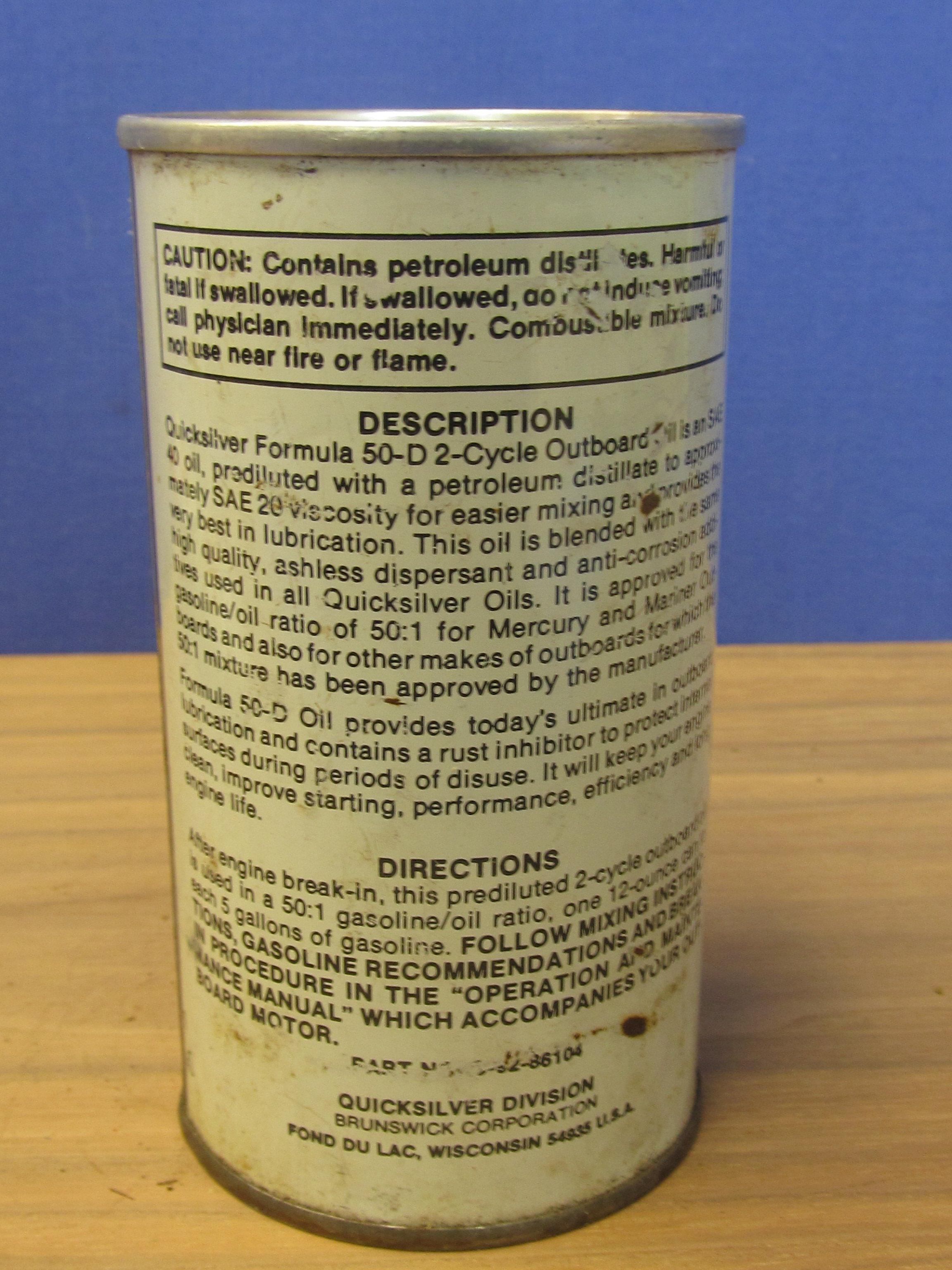 Texaco 2 Cycle Outboard Engine Oil, Quicksilver 2 Cycle Outboard Lubricant, Stewart Warner Outboard