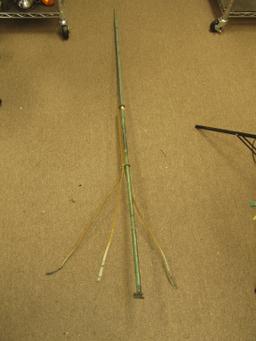 Copper Lightning Rod 66” L Pointed, W/ 31” Tall Twisted Wire 3 Legged Stand