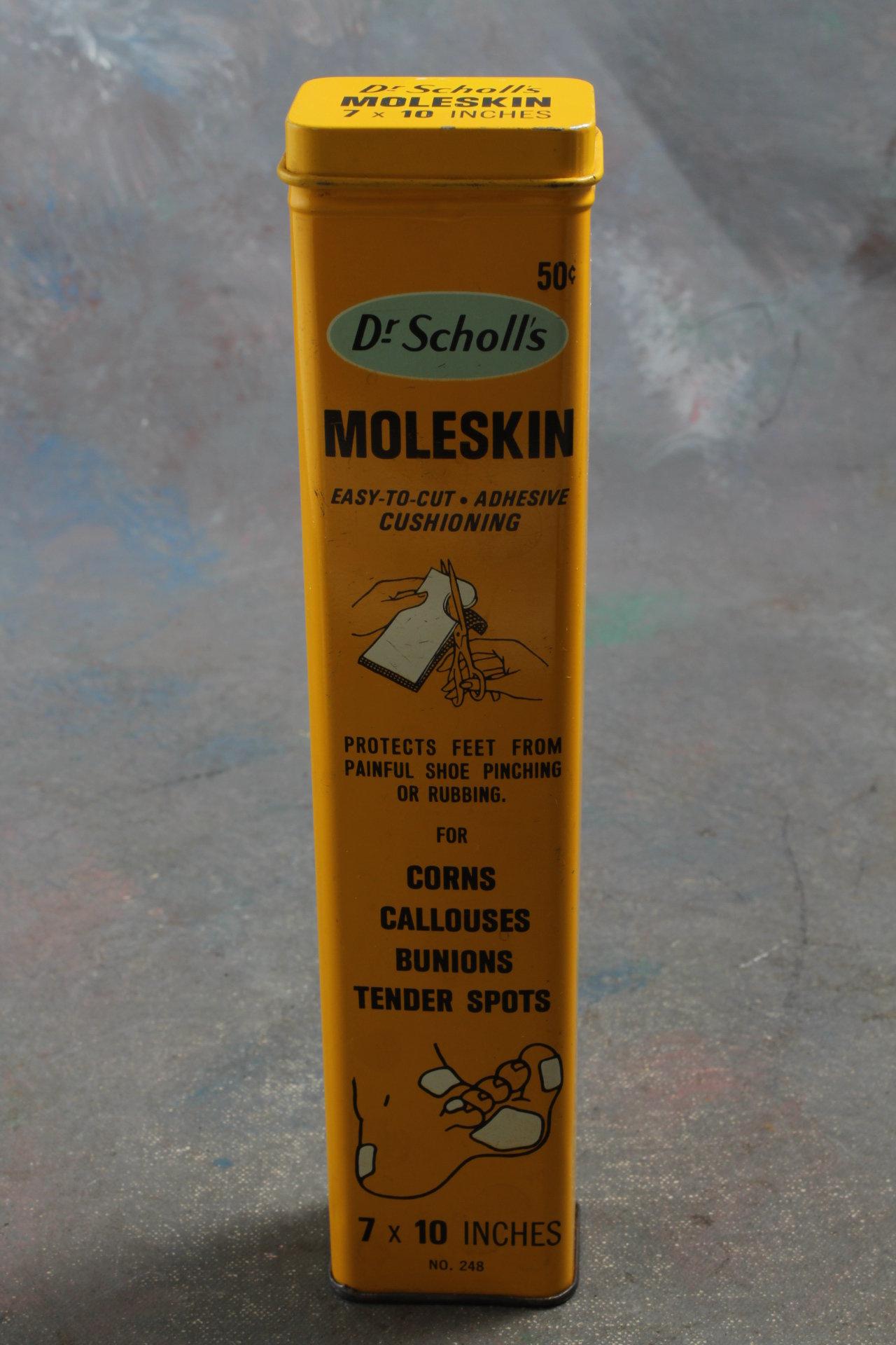 1968 Dr. Scholl's Moleskin Advertising Tin with Original Contents