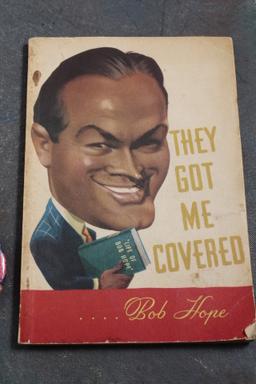 lst Edition 1941 Bob Hope "They Got Me Covered" Book" w/Vintage Pinback Incl