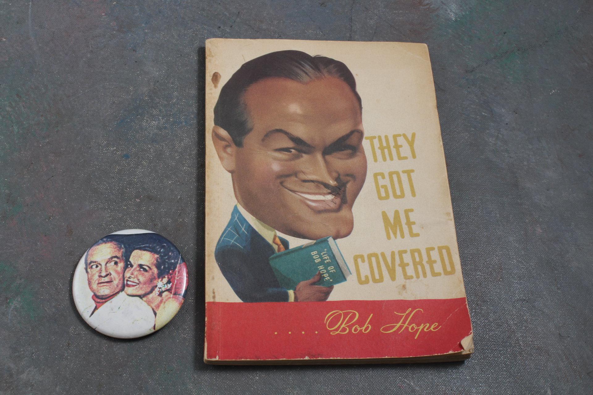 lst Edition 1941 Bob Hope "They Got Me Covered" Book" w/Vintage Pinback Incl