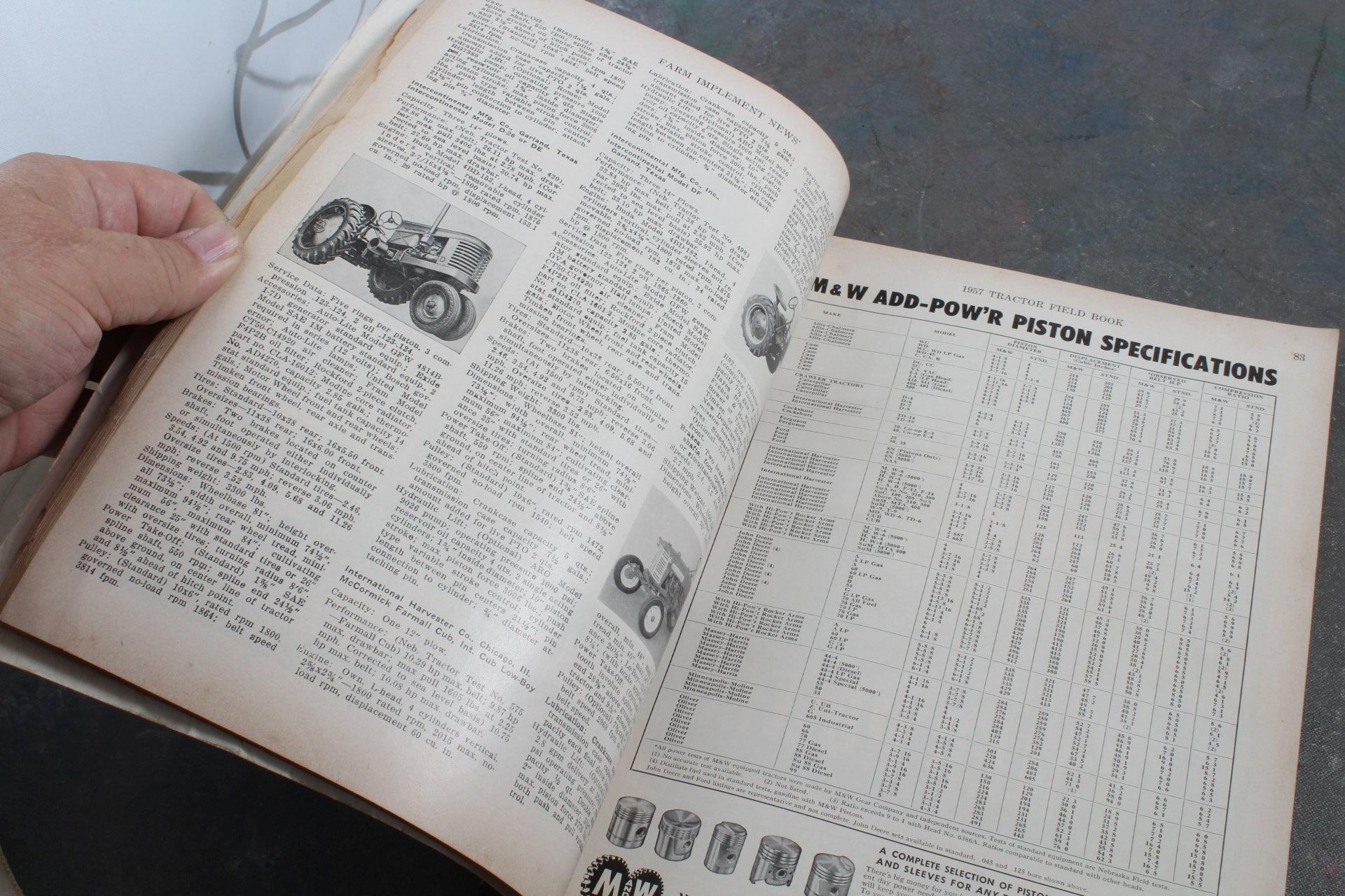 Original RARE 1957 Tractor Field Book Farm Implement News 420 Pages