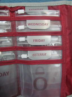 Two Doterra Pill Organizers?  Each have leveled pockets with individual pockets for two weeks