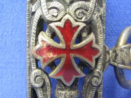 Parts for Sword Scabbard – Eagle & Cross – Maltese Cross – Silver-plated Brass?