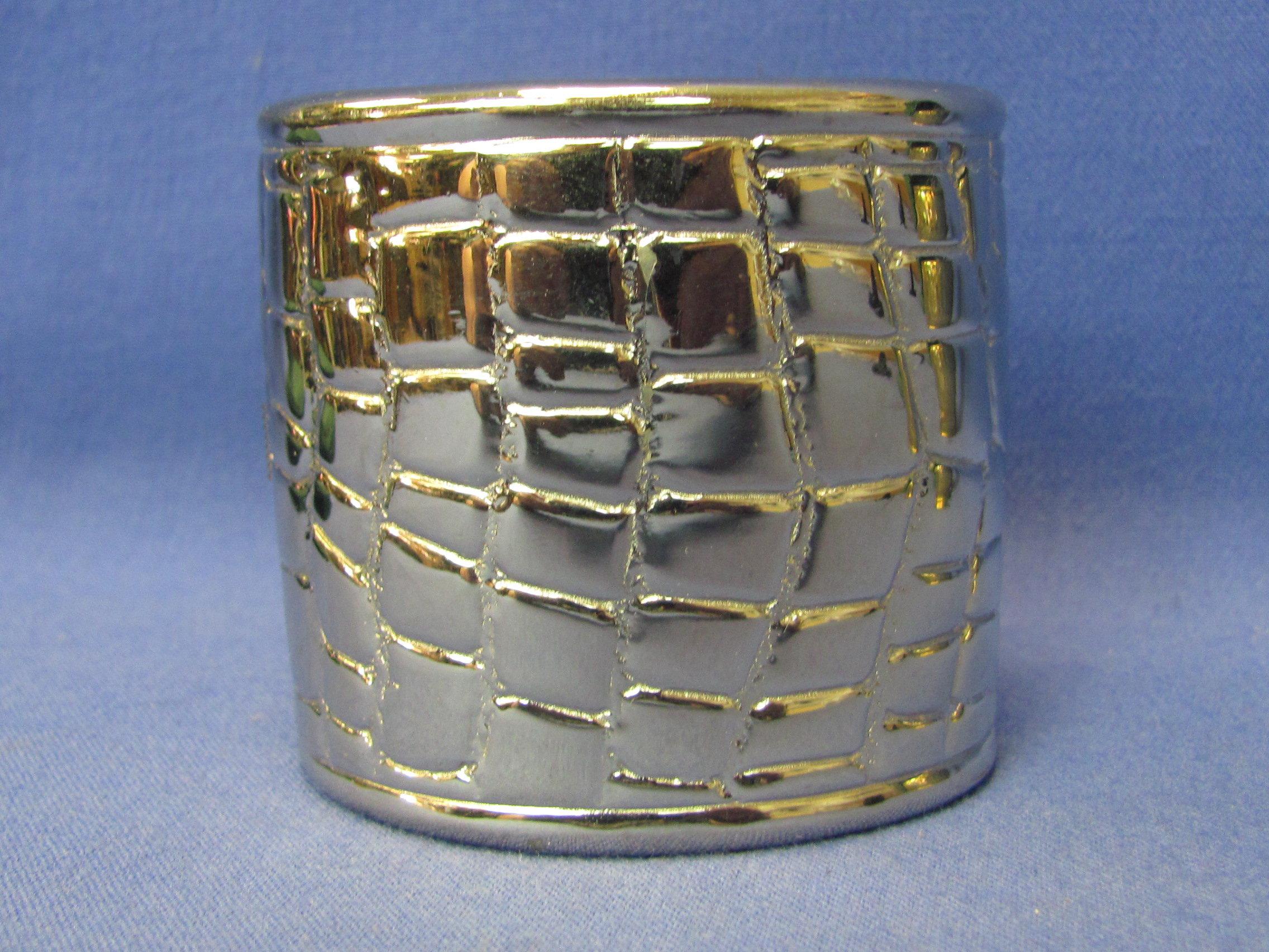 2 Wide Cuff Bracelets – Silvertone by Alexis Kirk – About 2 1/4” wide