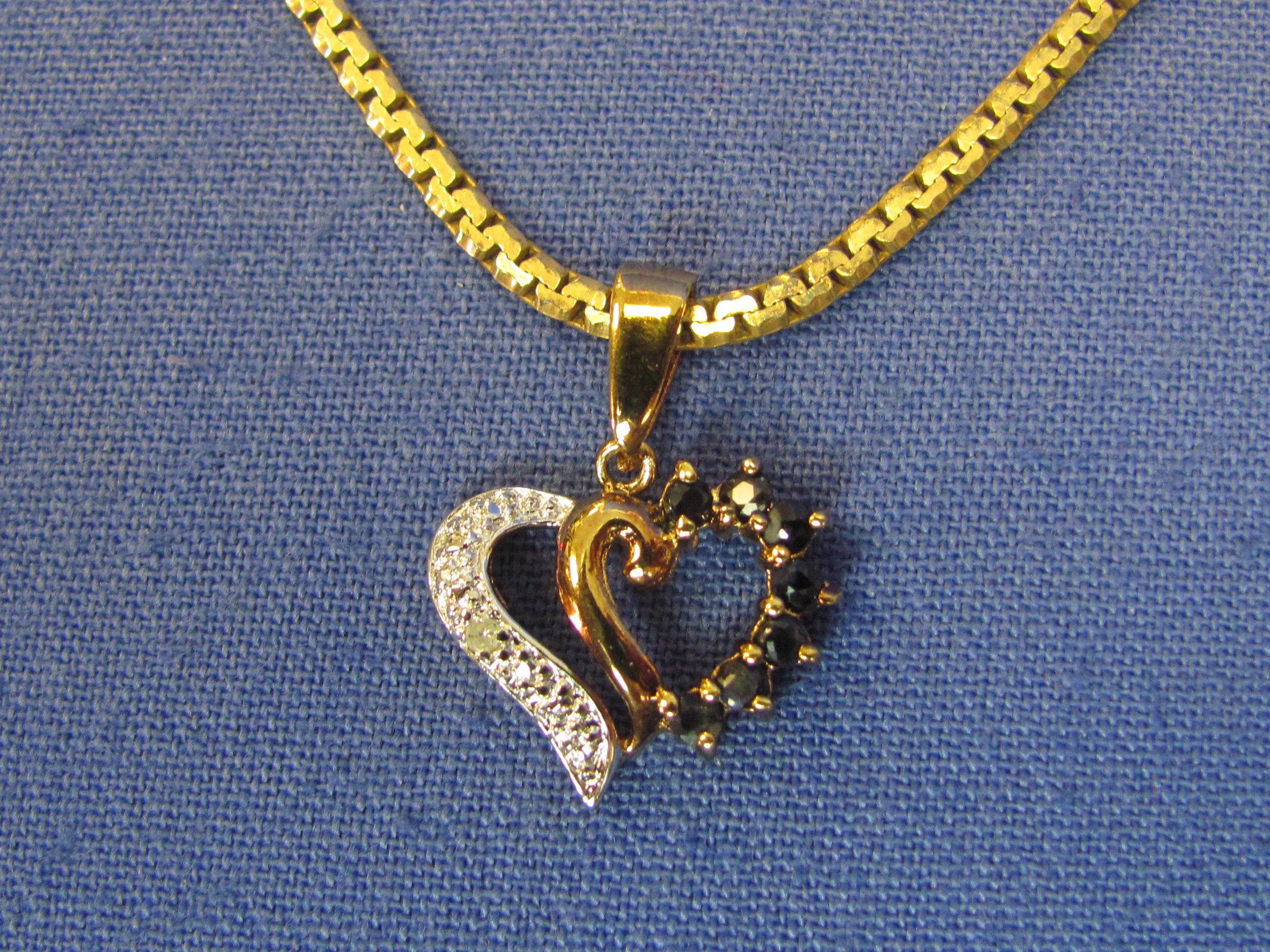 Gold over Sterling Silver Heart Pendant & 24” Chain – Total weight is 9.2 grams