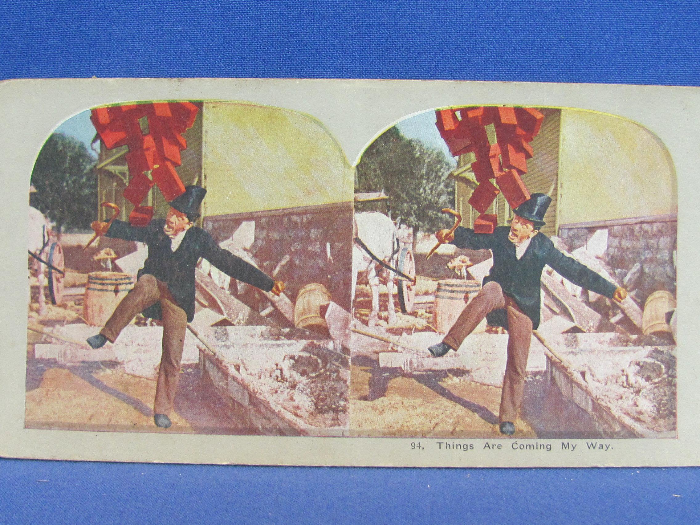 21 Stereoview Cards – Mostly Humorous – Condition varies – As shown