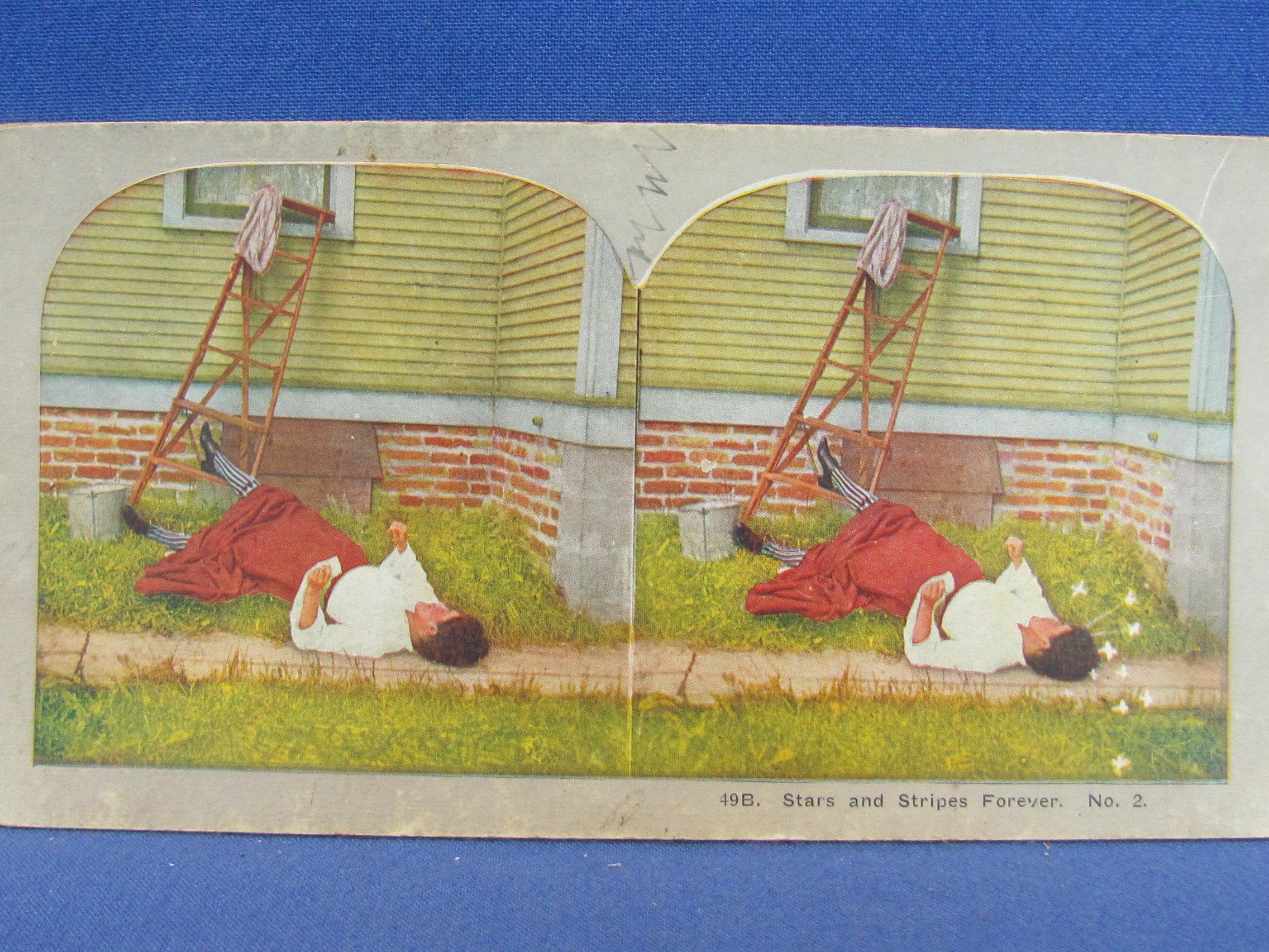 21 Stereoview Cards – Mostly Humorous – Condition varies – As shown