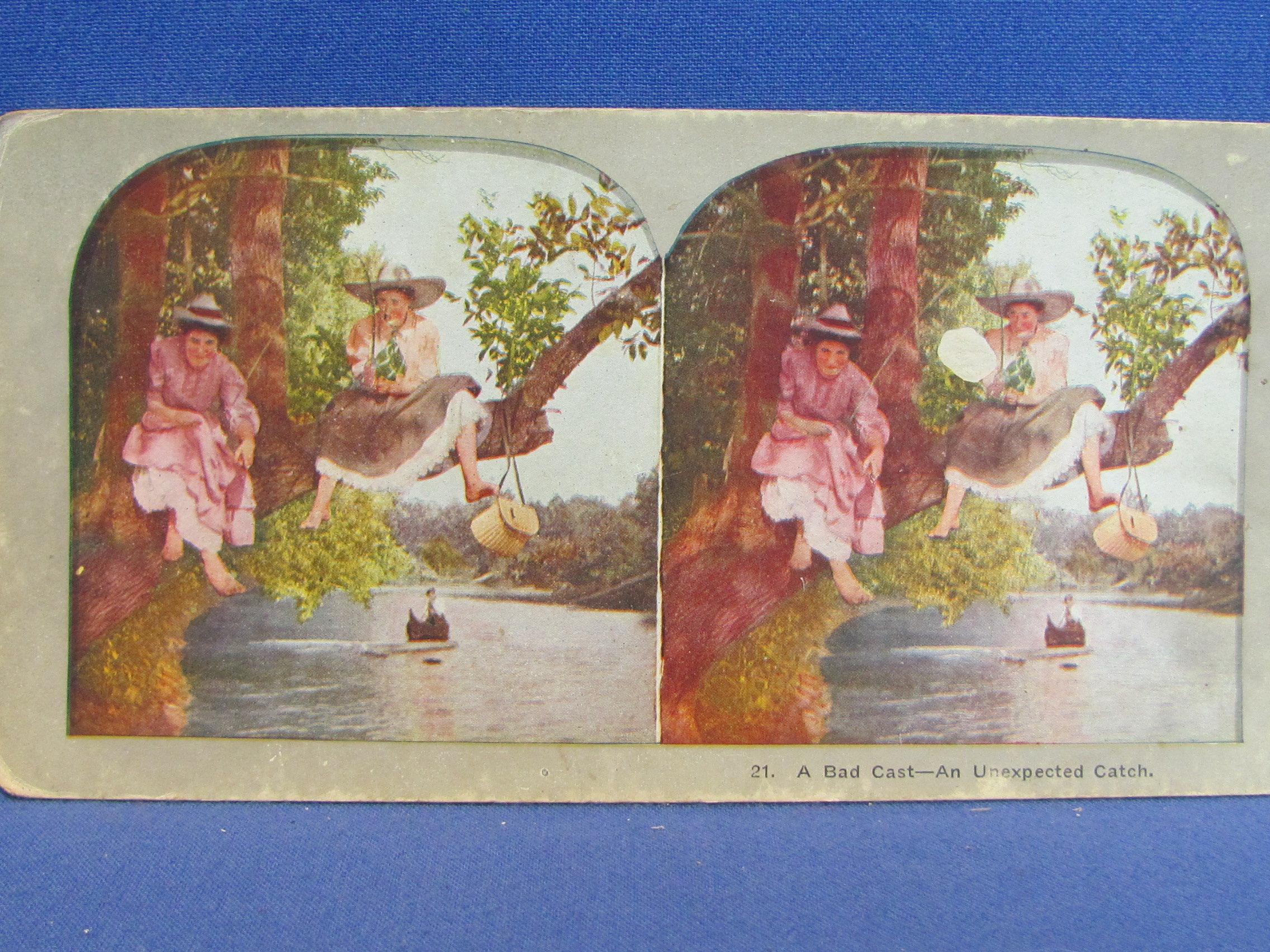 21 Stereoview Cards – Mostly Humorous – Condition varies – As shown