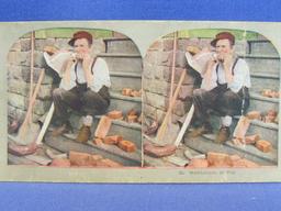 21 Stereoview Cards – Mostly Humorous – Condition varies – As shown