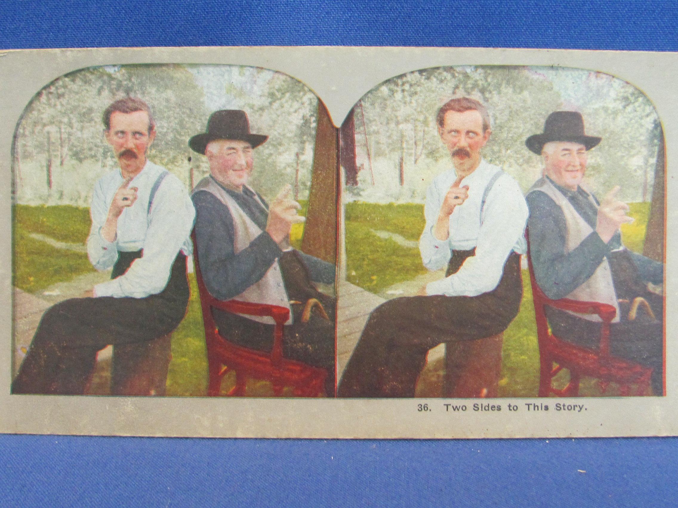 21 Stereoview Cards – Mostly Humorous – Condition varies – As shown