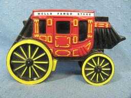 Two Coin Banks – Adolph Coors Company 1918 Ford Model T  - Wells Fargo Stage Coach Bank – 5” long