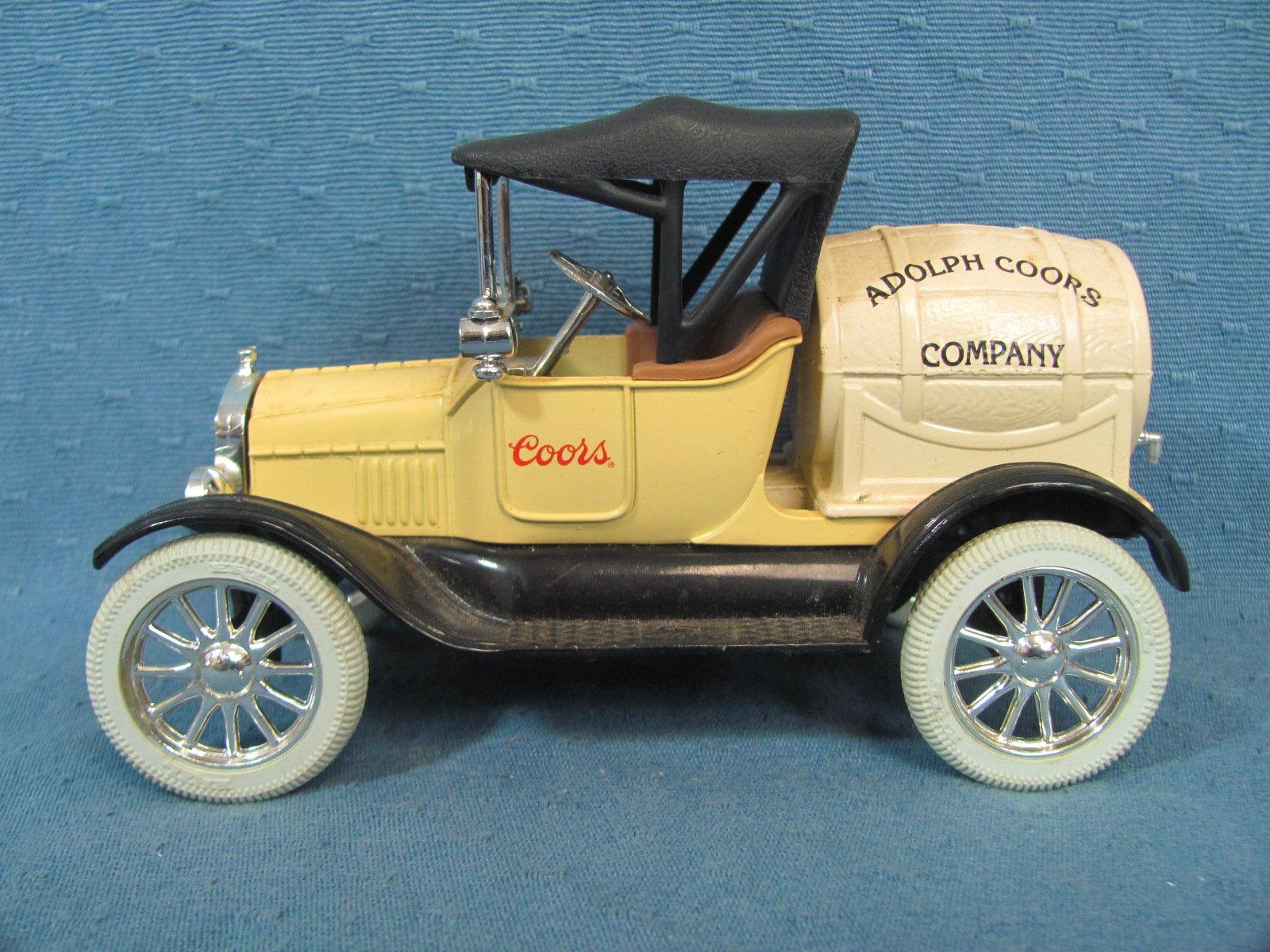 Two Coin Banks – Adolph Coors Company 1918 Ford Model T  - Wells Fargo Stage Coach Bank – 5” long