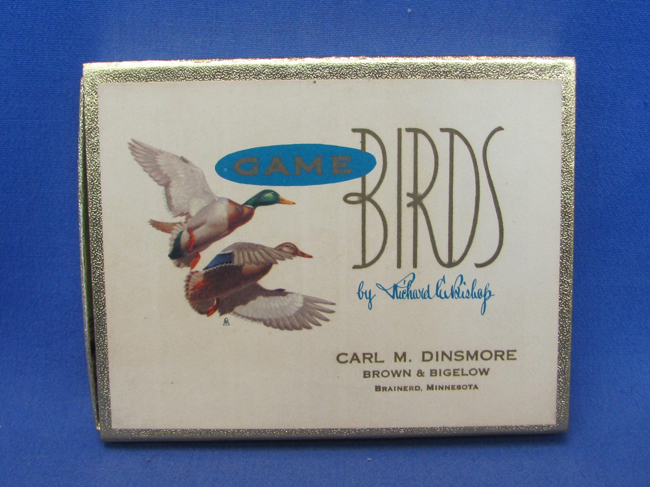 2 Decks of Sealed Playing Cards – Game Birds by RE Bishop – Brown & Bigelow – Brainerd, MN