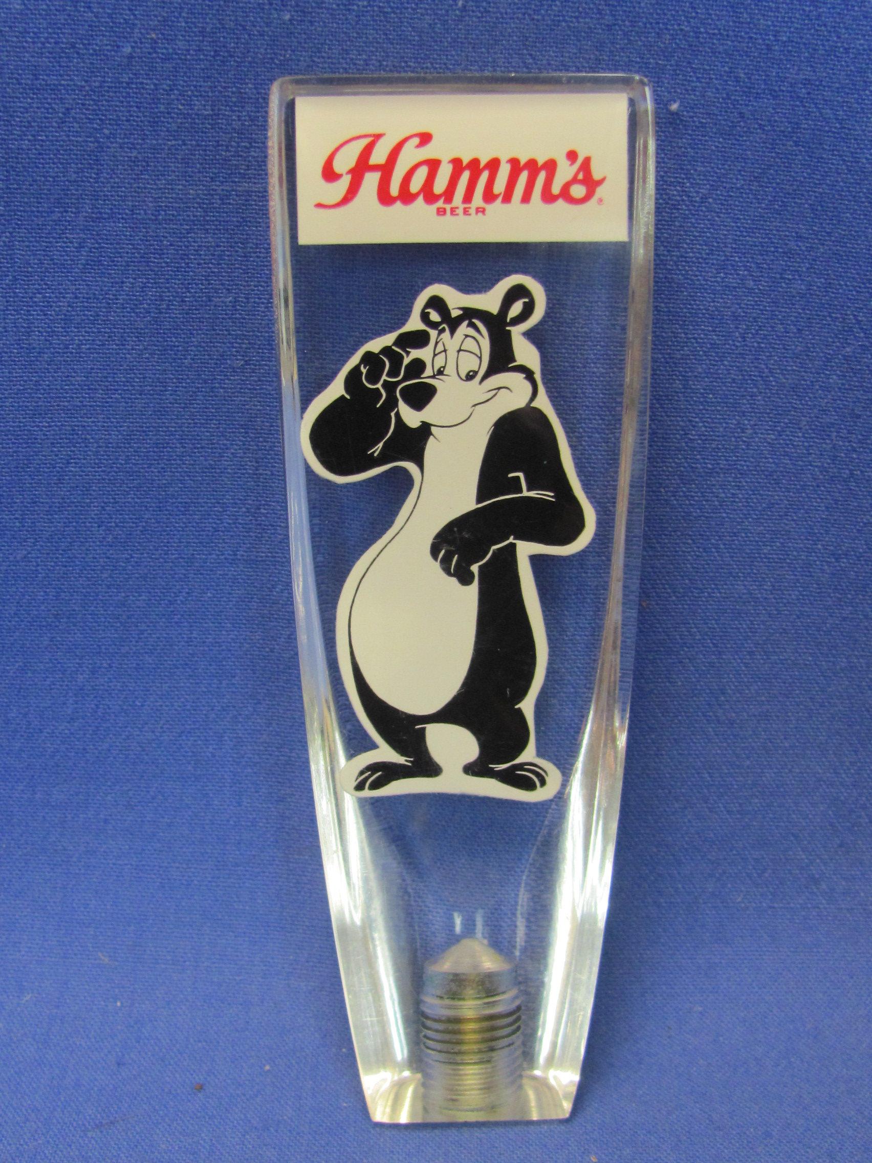 Hamm's Beer Tap – Lucite/Acrylic w Bear Inside – 4 5/8” long