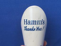 Hamm's Beer Tap – Blue Glitter w Crown – 4 1/2” long – Crack in plastic on front