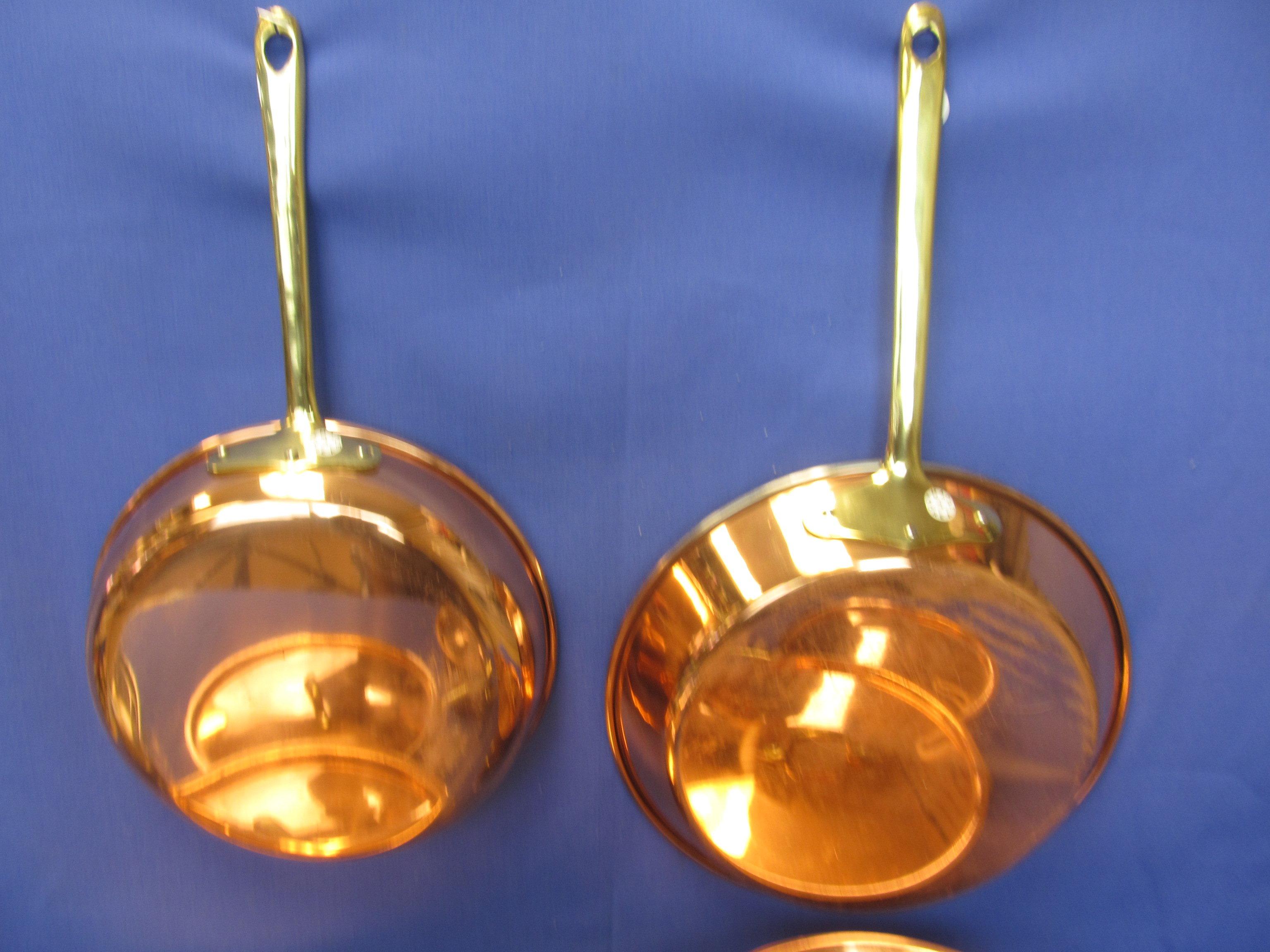 10 Piece Copper Cookware Set Brass Handles & Copper Clad Steel Pans