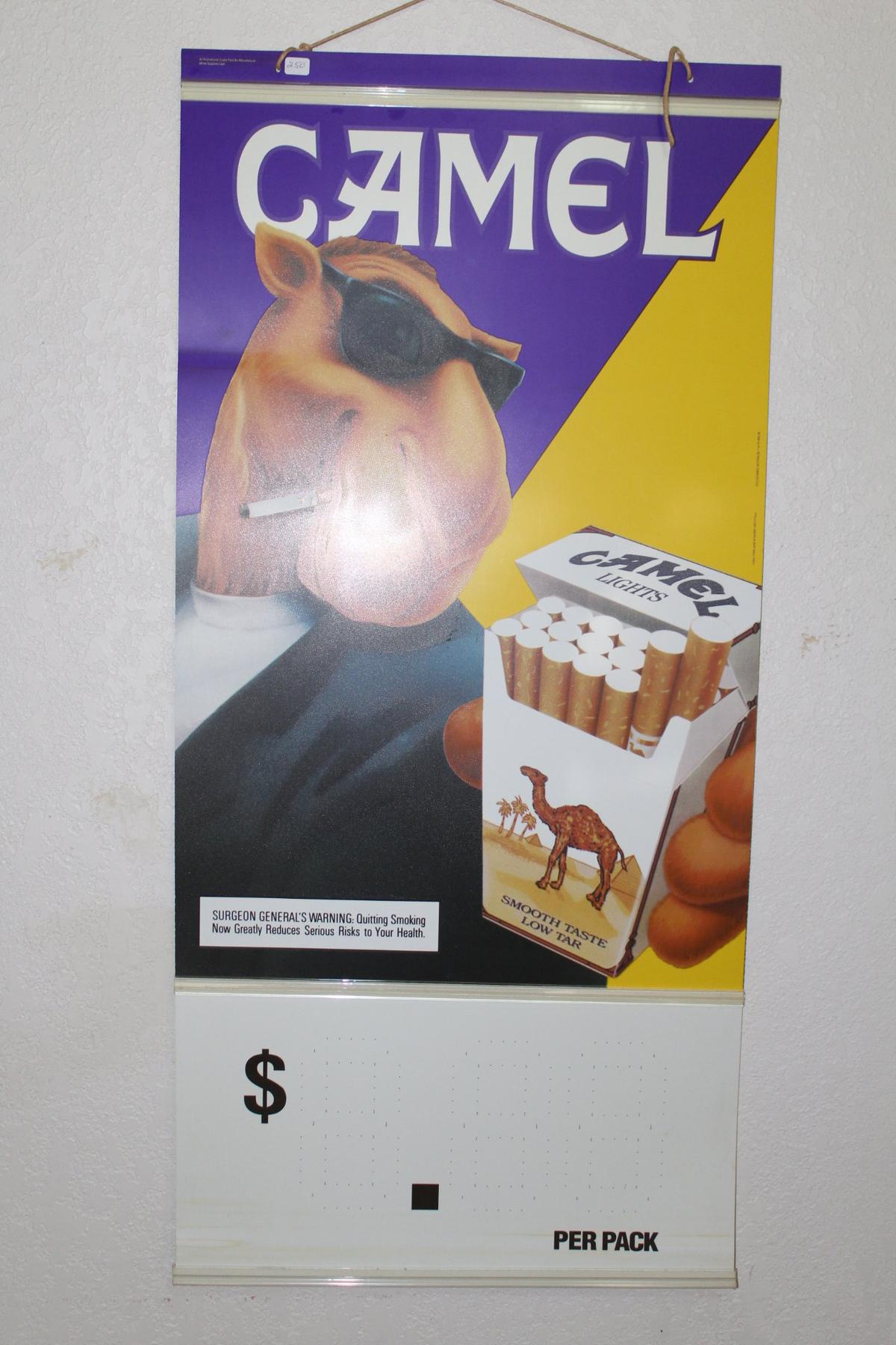 1994 Joe Camel Cigarettes Double Sided Store Display Sign 39 1/4" x 18"