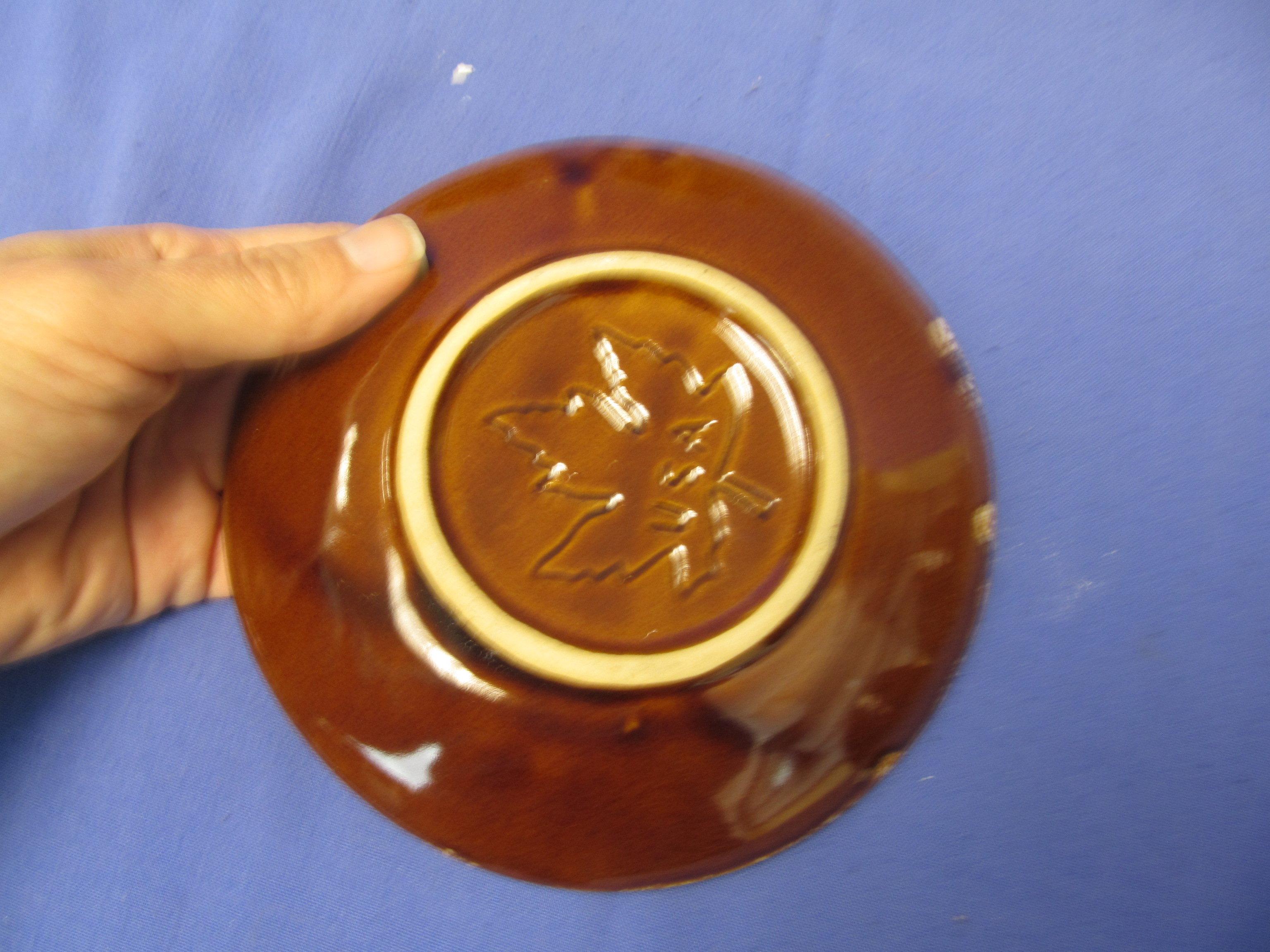 Brown Drip Monmouth Pottery: 10 Cups Round w/ Square handles, 10 Saucers,  5 Dinner Plates & 1 Ramek