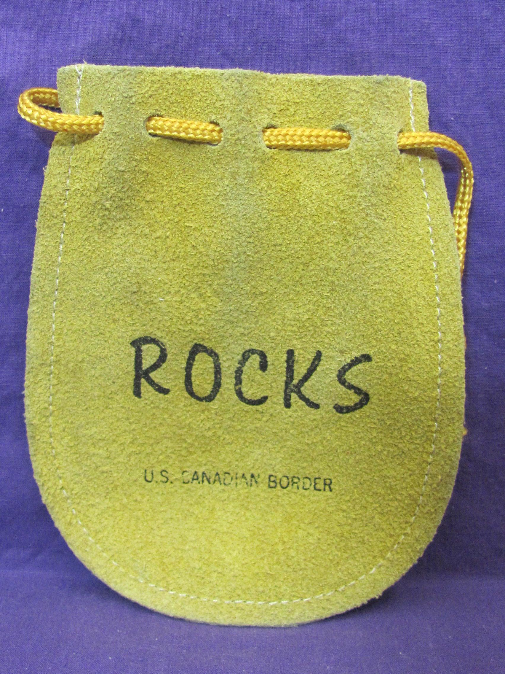 Bag of Rocks – Most Polished – 2 Leather Pouches, longer is 5 1/4” - As shown