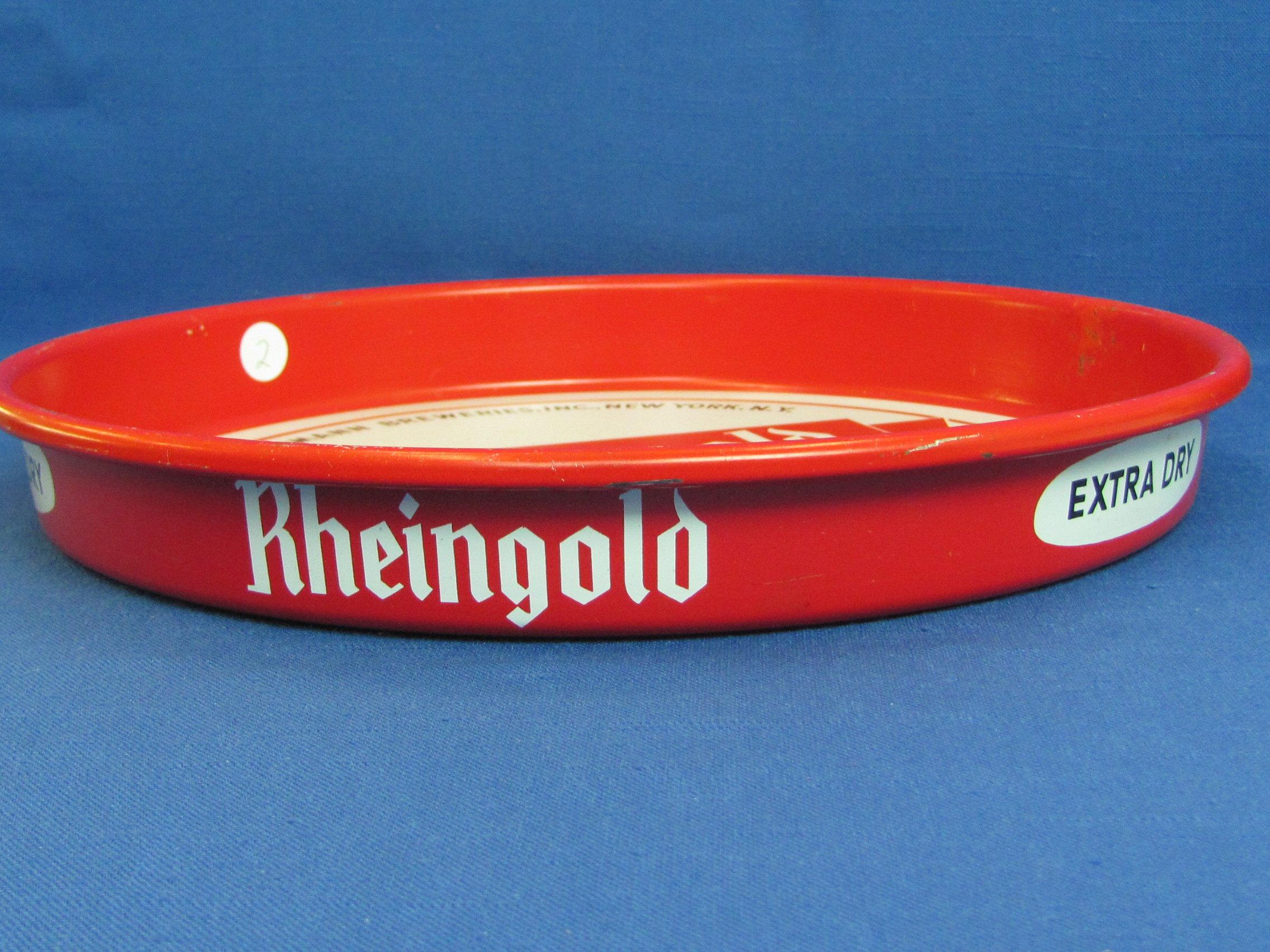 Round Beer Tray “Rheingold Extra Dry Lager Beer” - Liebmann Breweries, New York – 13 1/4”