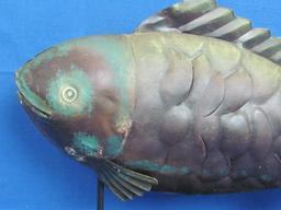 Metal Fish Sculpture Decor – From Pier 1 – 16” long – 9 3/4” tall – Rustic Look