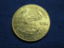 1986(MCMLXXXVI) Gold Eagle $25 Coin – ½ oz Fine Gold – As shown