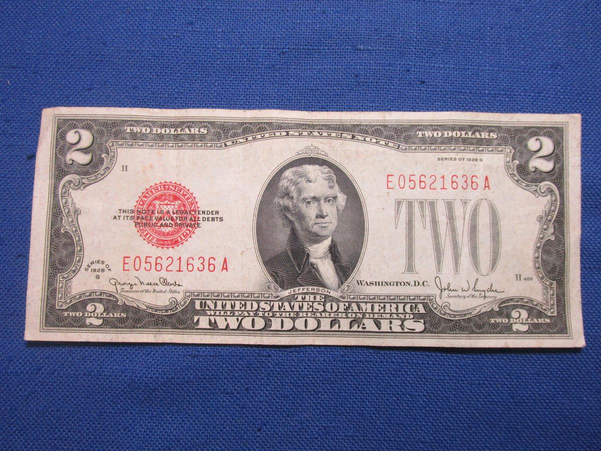 1928G Series United States $2 Note – Red Seal – E05621636A – Clark-Snyder – As shown