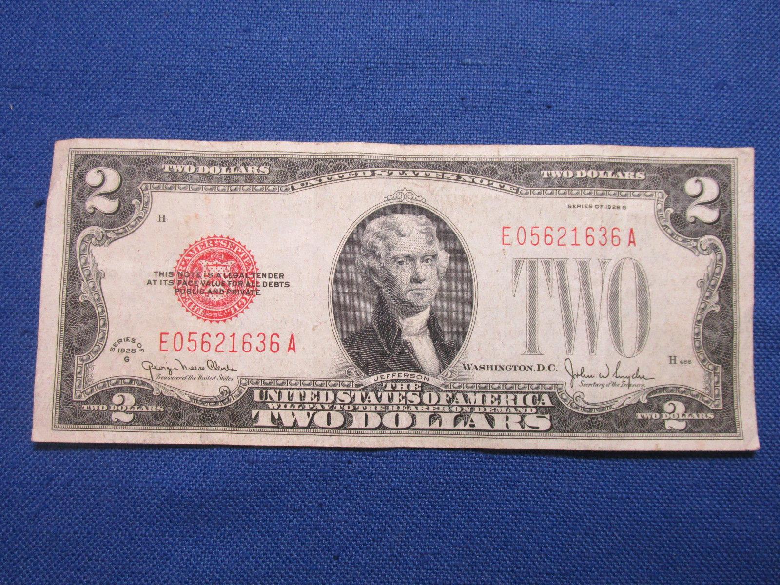 1928G Series United States $2 Note – Red Seal – E05621636A – Clark-Snyder – As shown