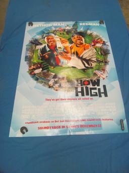 2001 How High Movie Poster – Two Sided – Method Man – 26 5/8” x 39 5/8”