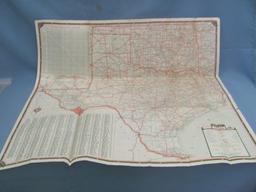 1930's Sinclair Gasoline Road Map – Texas Mexico – Wear – Tears – Stained/Soiled