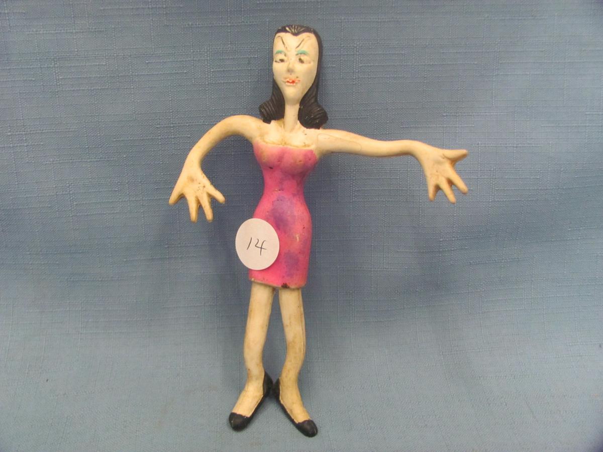 1972 Rocky & Bullwinkle Natasha Rubber Figure – 6” T - Hong Kong – Wear/Stained