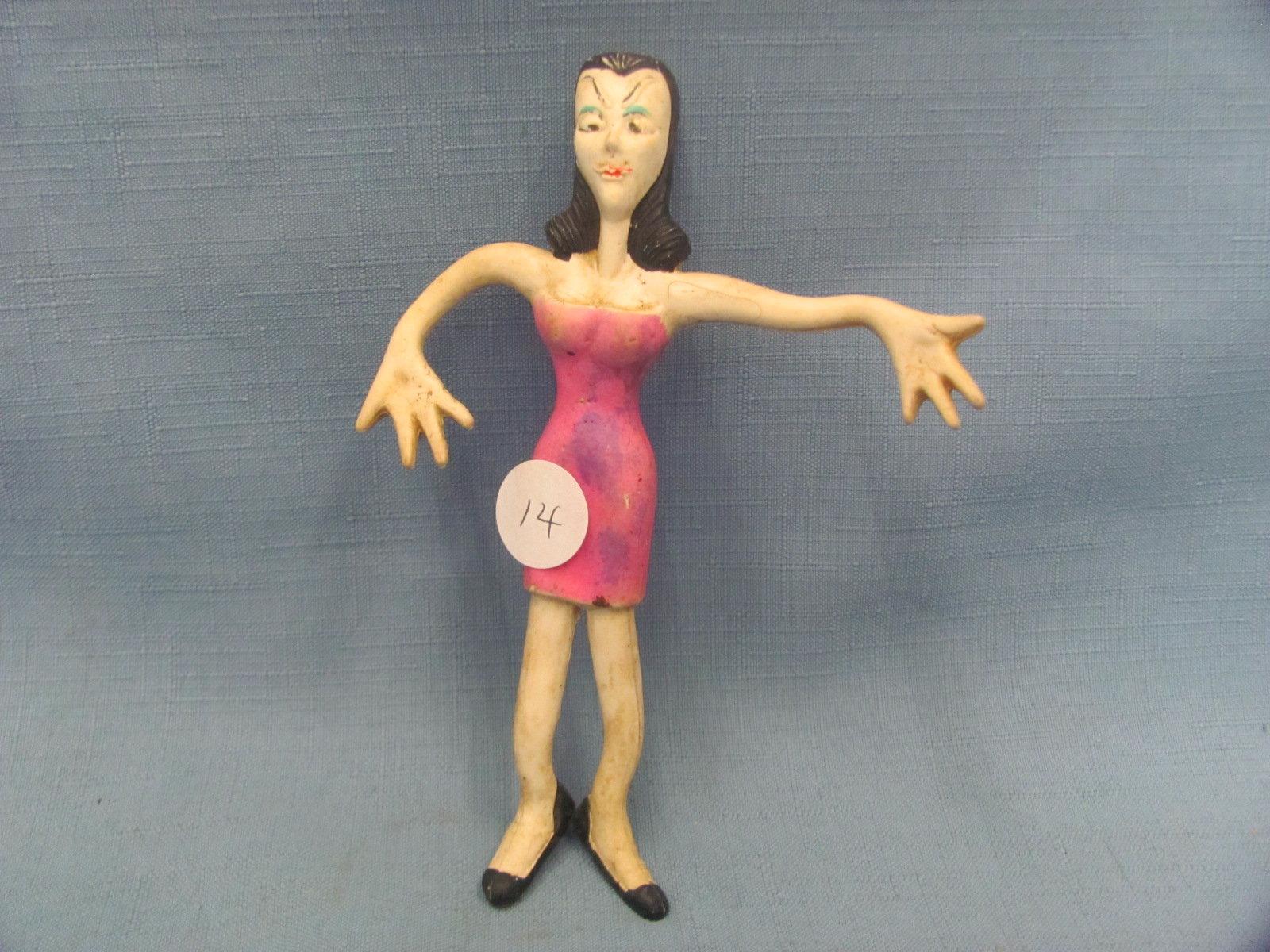 1972 Rocky & Bullwinkle Natasha Rubber Figure – 6” T - Hong Kong – Wear/Stained