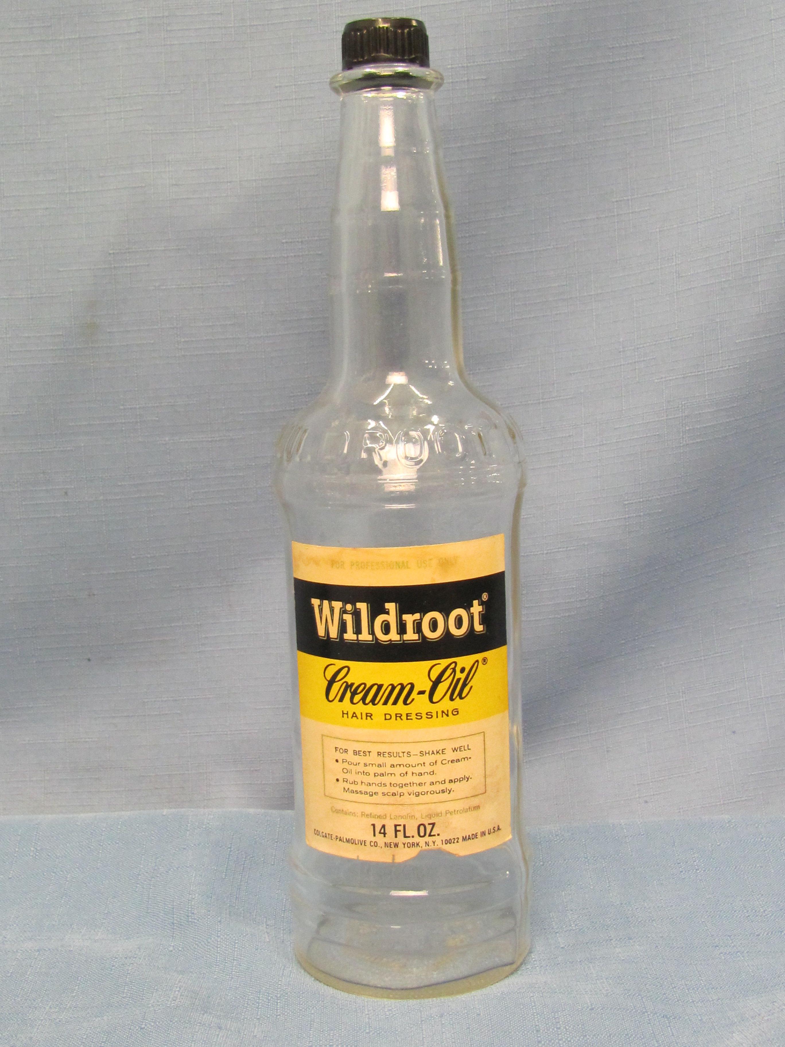 11 ½” tall Leinenkugel Bottle – 10” Wildroot Cream Oil Hair Dressing – 8” tall Dr. JGB Siegert & Hij